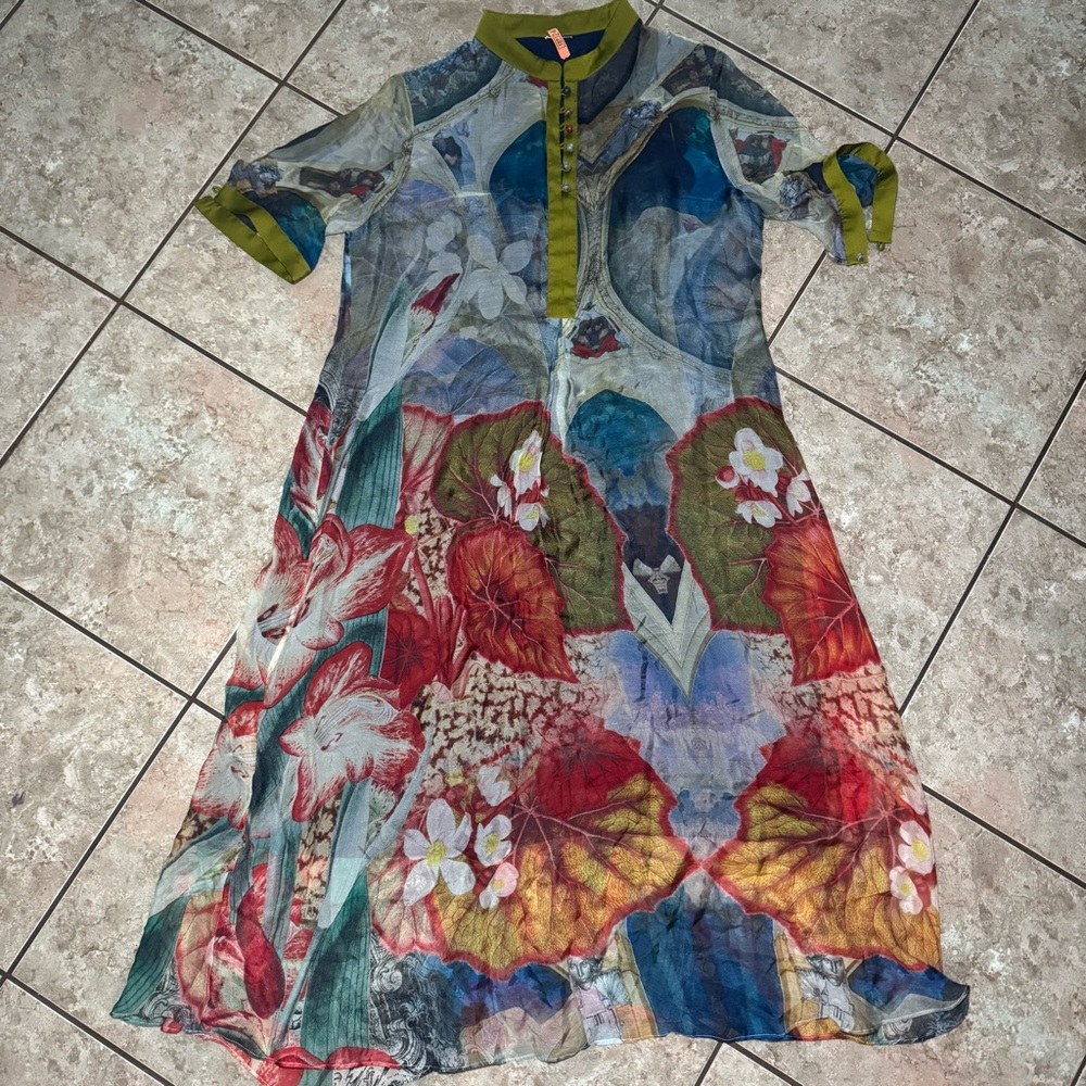 Jean Paul Gaultier Multicolor Floral Long Sleeve Dress
